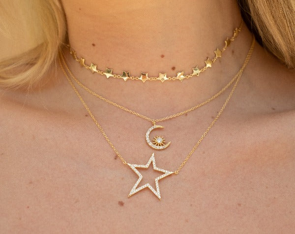 MultiStar 14K Over Silver Necklace