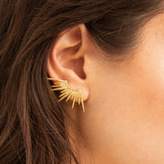 Spike 14K Over Silver Drop Earrings