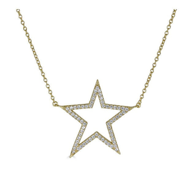 Sparkly Star 14K Over Silver Necklace