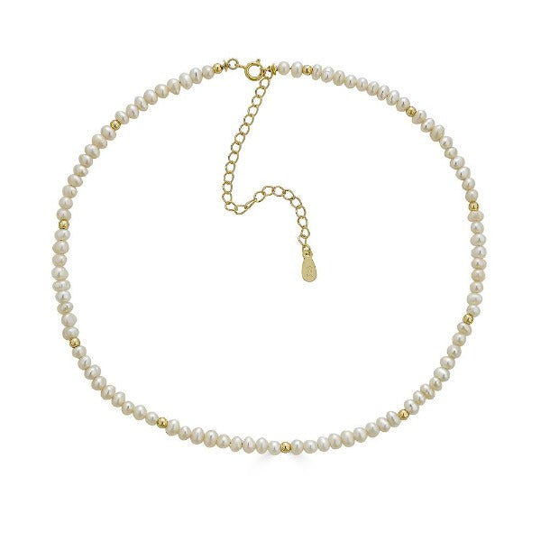 Simple 14K Over Silver Pearl  Necklace